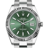 Shop Rolex Datejust 41 Oyster Green Dial Oystersteel & White Gold Strap Watch for Men - M126334-0027 in USA
