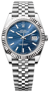 Shop Rolex Datejust 41 Oyster Blue Dial Oystersteel & Grey Gold Strap Watch for Men - M126334-0032 in USA