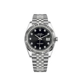 Shop Rolex Datejust 41 Oyster Diamonds Black Dial Oystersteel & White Gold Strap Watch for Men - M126334-0012 in USA