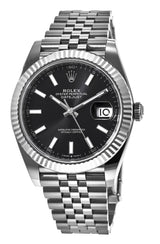 Shop Rolex Datejust 41 Oyster Black Dial Two Tone Oystersteel & White Gold Strap Watch for Men - M126334-0018 in USA