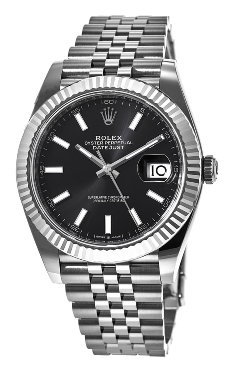 Shop Rolex Datejust 41 Oyster Black Dial Two Tone Oystersteel & White Gold Strap Watch for Men - M126334-0018 in USA