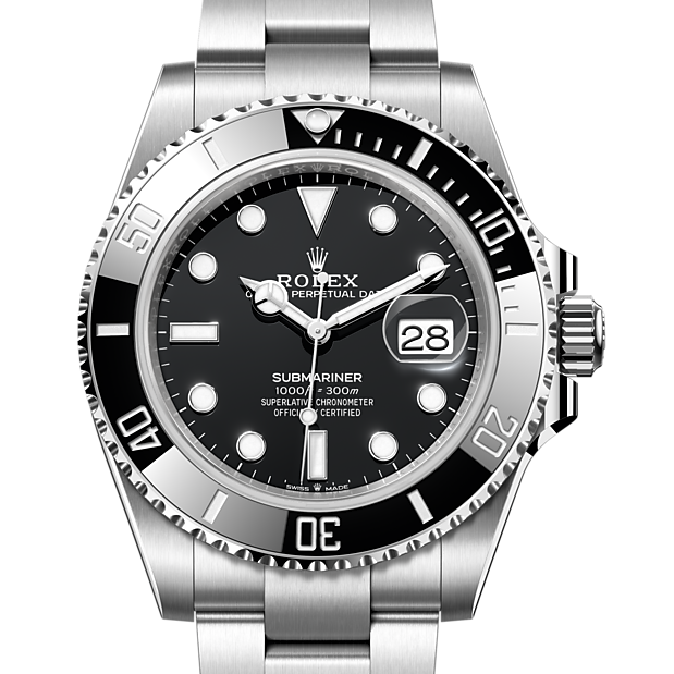 Rolex Submariner Date Oyster 41 Black Dial Silver Oystersteel Strap Watch for Men - M126610LN-0001