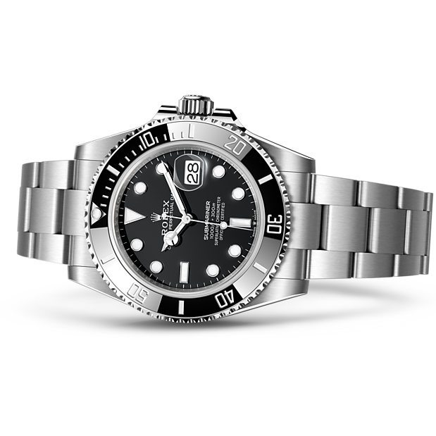 Shop Rolex Submariner Date Oyster 41 Black Dial Silver Oystersteel Strap Watch for Men - M126610LN-0001 in USA
