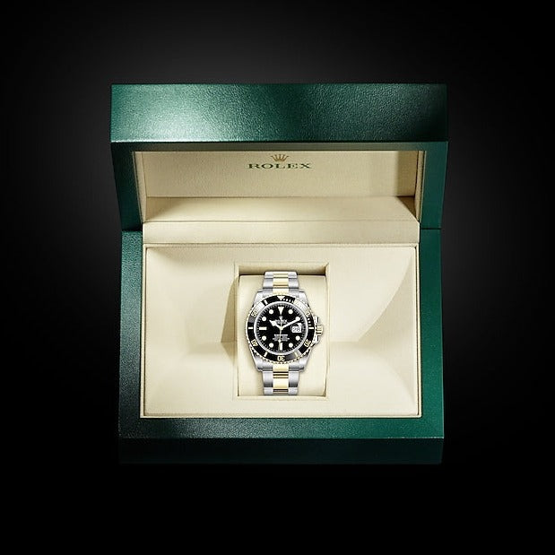 Shop Rolex Submariner Date 41 Oyster Black Dial Two Tone Oystersteel & Yellow Gold Strap Watch for Men - M126613LN-0002 in USA