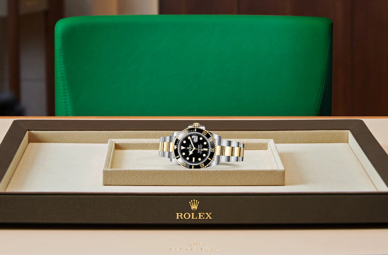 Shop Rolex Submariner Date 41 Oyster Black Dial Two Tone Oystersteel & Yellow Gold Strap Watch for Men - M126613LN-0002 in USA