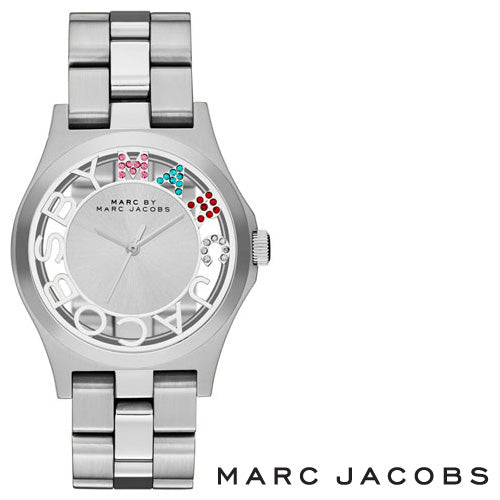 Marc Jacobs Henry Skeleton Silver Dial Silver Steel Strap Watch for Women - MBM3262 Buy Now By Marc Jacobs