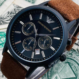 Emporio Armani Chronograph Black Dial Brown Leather Strap Watch For Men - AR11078 Buy Now By Emporio Armani