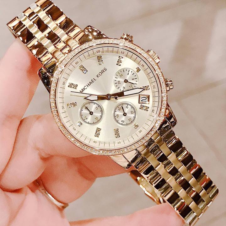 Michael Kors Runway Chronograph Gold Dial Gold Steel Strap Watch For Women - MK5698 Buy Now By Michael Kors