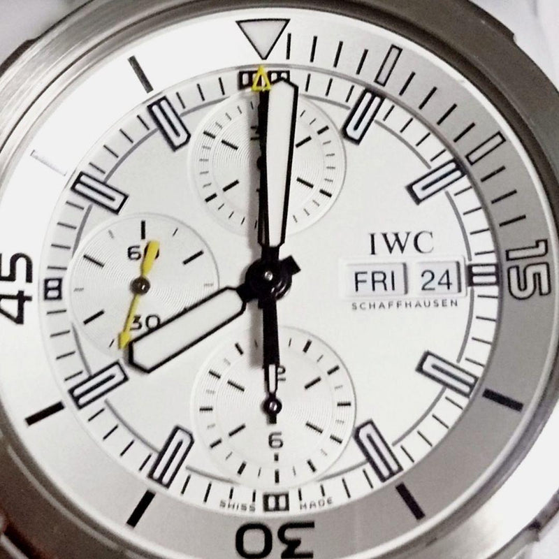 Shop IWC Aquatimer Chronograph White Dial Black Rubber Strap Watch for Men - IW376801 in USA