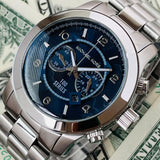 Michael Kors Stop Hunger Chronograph Blue Dial Silver Steel Strap Watch for Men - MK8314 Buy Now By Michael Kors