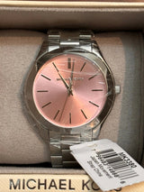 Michael Kors Slim Runway Quartz Pink Dial Silver Steel Strap Watch For Women - MK3380 Buy Now By Michael Kors