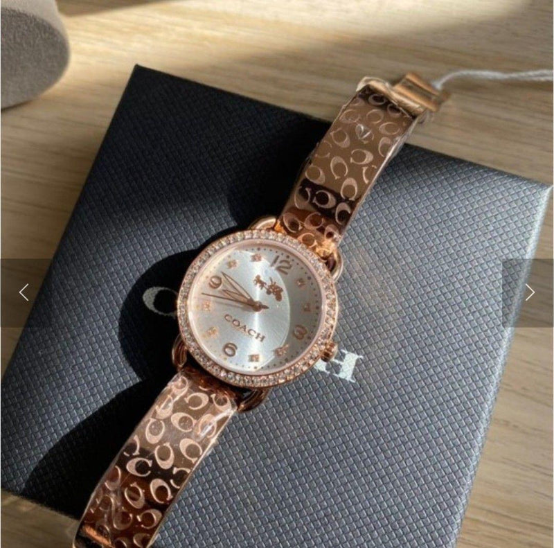 Coach Delancey White Dial Rose Gold Steel Strap Watch for Women - 14502355 Buy Now By Coach
