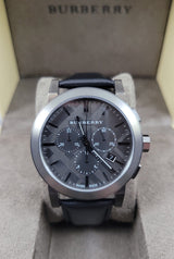 Burberry The City Grey Dial Black Leather Strap Watch for Men - BU9362 Buy Now By Burberry