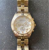 Marc Jacobs Blade Chronograph White Dial Gold Steel Strap Watch for Women - MBM3081 Buy Now By Marc Jacobs