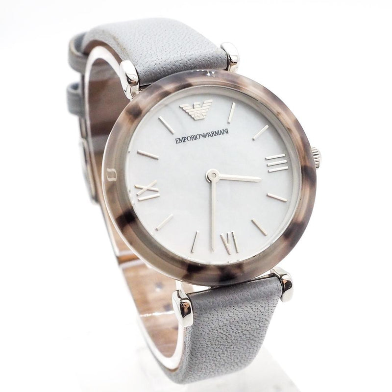 Emporio Armani White Dial Light Blue Leather Strap Watch For Women - AR11002 Buy Now By Emporio Armani