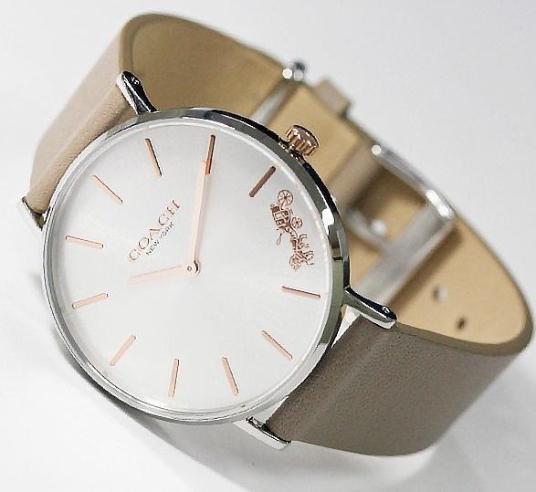 Coach Perry Silver Dial Light Brown Leather Strap Watch for Women - 14503119 Buy Now By Coach