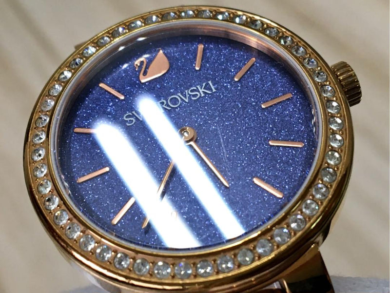 Swarovski Daytime Glittering Blue Dial Rose Gold Steel Strap Watch for Women - 5182277 Buy Now By Swarovski
