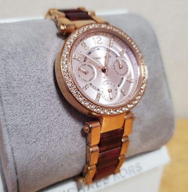 Michael Kors Parker Rose Gold Dial Two Tone Steel Strap Watch for Women - MK6239 Buy Now By Michael Kors