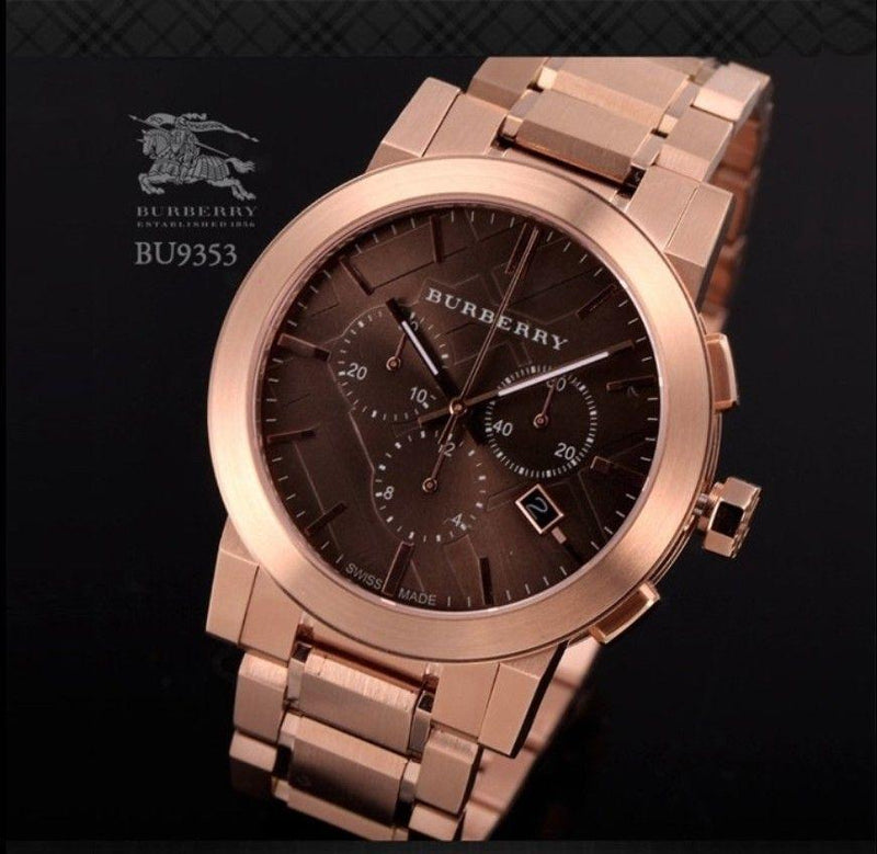 Burberry The City Grey Dial Rose Gold Steel Strap Watch for Men - BU9353 Buy Now By Burberry