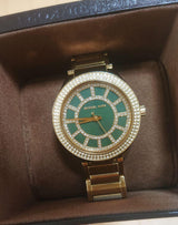 Michael Kors Kerry Green Dial Gold Steel Strap Watch for Women - MK3409 Buy Now By Michael Kors