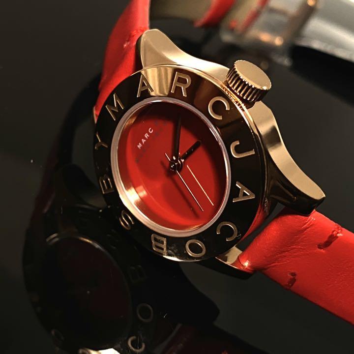 Marc Jacobs Blade Red Dial Red Leather Strap Watch for Women - MBM1210 Buy Now By Marc Jacobs