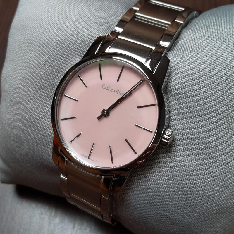 Calvin Klein City Pink Mother of Pearl Dial Stainless Steel Strap Watch For Women - K2G2314E Buy Now By Calvin Klein