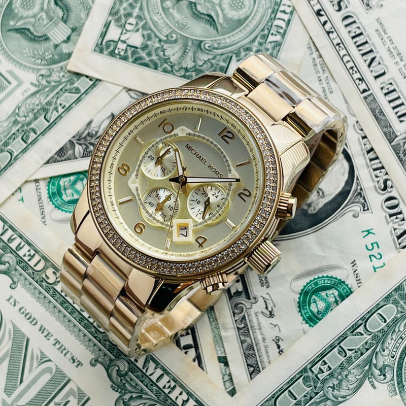 Michael Kors Runway Gold Dial Gold Steel Strap Watch for Women - MK5575 Buy Now By Michael Kors