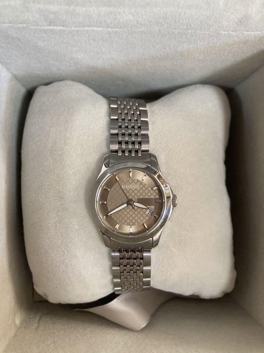 Gucci G Timeless Brown Dial Silver Steel Strap Watch For Women - YA126503 Buy Now By Gucci