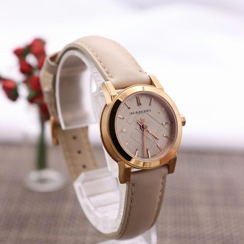 Burberry The City Gold Dial Beige Leather Strap Watch for Women - BU9210 Buy Now By Burberry