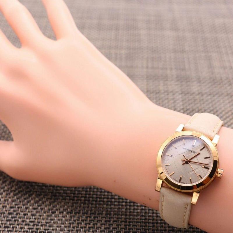 Burberry The City Gold Dial Beige Leather Strap Watch for Women - BU9210 Buy Now By Burberry