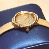 Shop Swarovski Crystal Flower Grey Dial Grey Leather Strap Watch for for Women - 5552424 in USA
