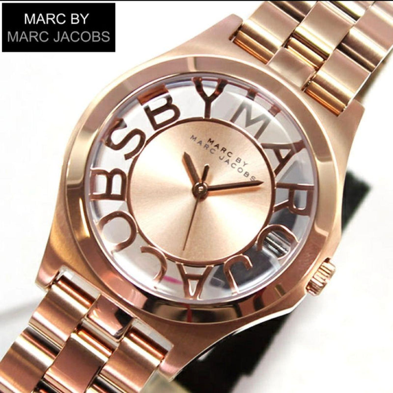 Marc Jacobs Henry Rose Gold Dial Rose Gold Steel Strap Watch for Women - MBM3293 Buy Now By Marc Jacobs