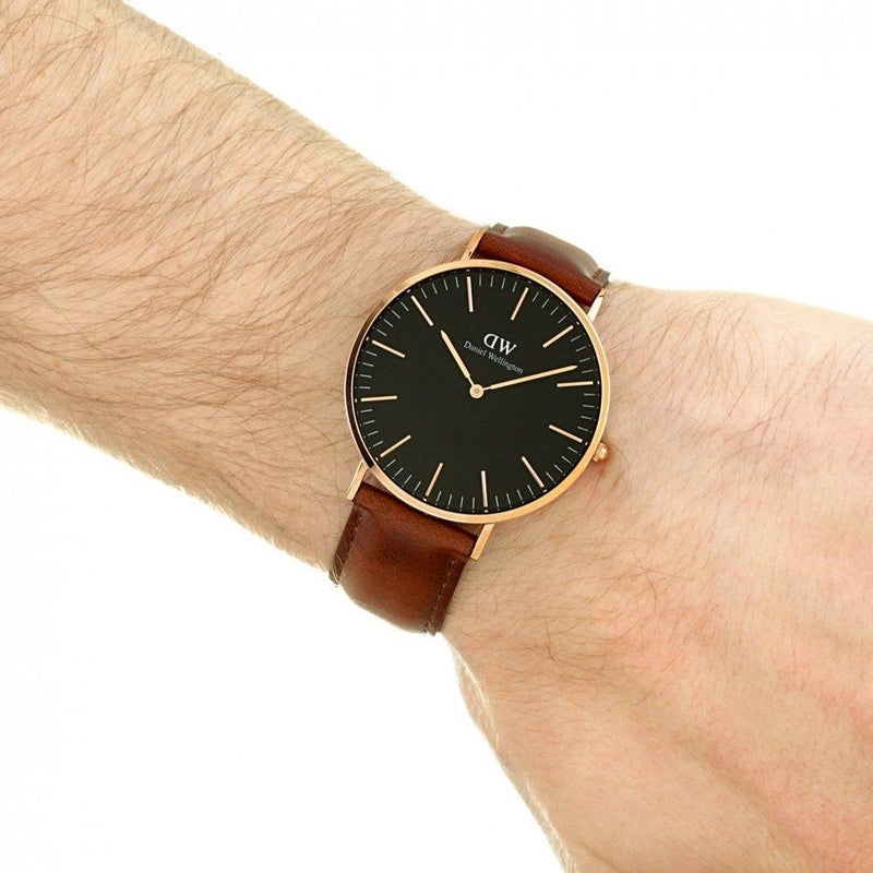 Daniel Wellington Classic St Mawes Black Dial Brown Leather Strap Watch For Men - DW00100124 Buy Now By Daniel Wellington