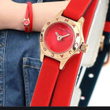 Marc Jacobs Blade Red Dial Red Leather Strap Watch for Women - MBM1343