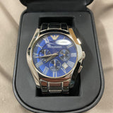 Emporio Armani Classic Blue Dial Silver Steel Strap Watch For Men - AR1635 Buy Now By Emporio Armani