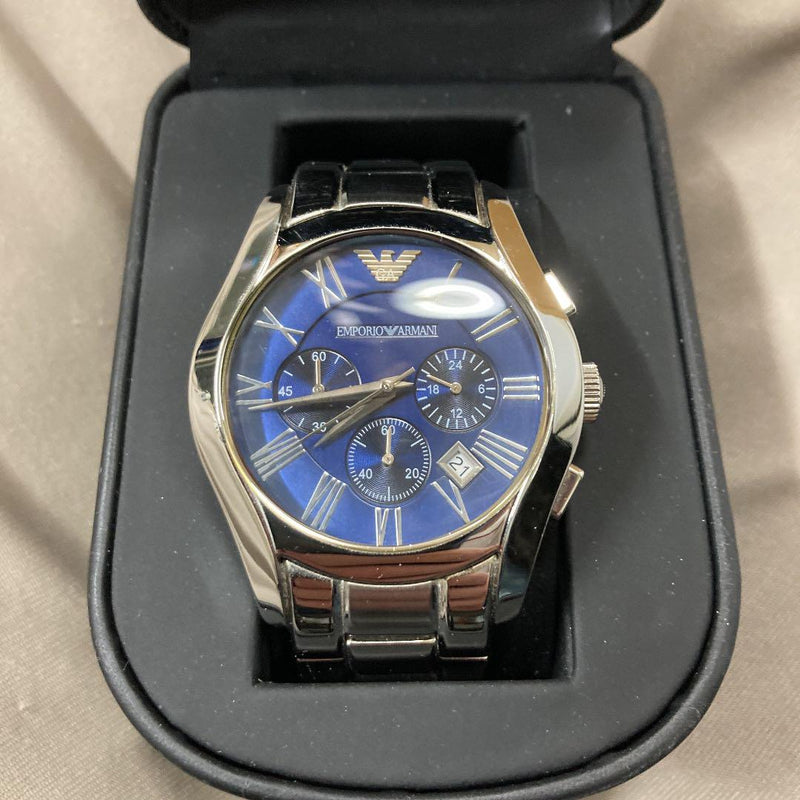 Emporio Armani Classic Blue Dial Silver Steel Strap Watch For Men - AR1635 Buy Now By Emporio Armani