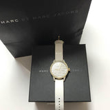 Marc Jacobs Lidia Stripe White Dial White Leather Strap Watch for Women - MBM1164 Buy Now By Marc Jacobs