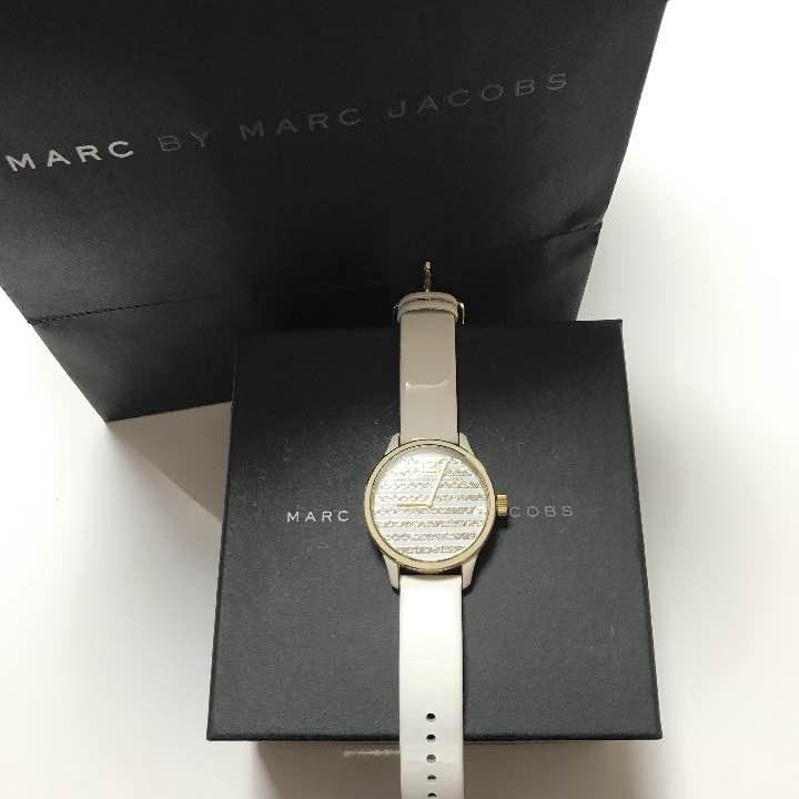 Marc Jacobs Lidia Stripe White Dial White Leather Strap Watch for Women - MBM1164 Buy Now By Marc Jacobs
