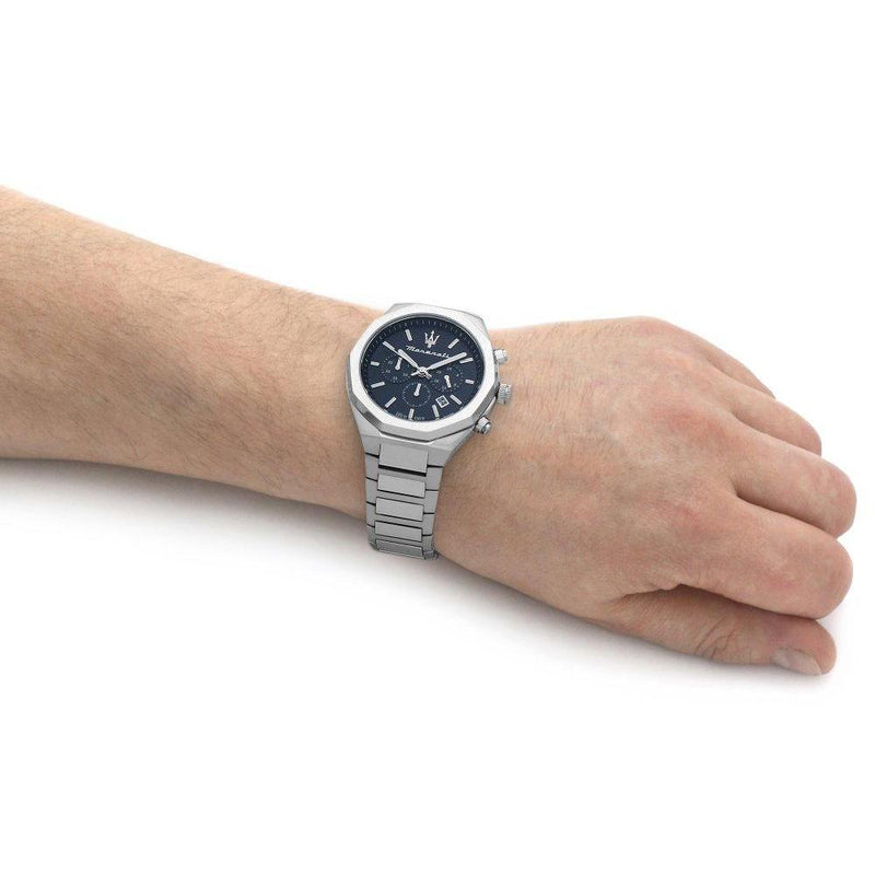 Maserati Stile Blue Dial Silver Steel Strap Watch For Men - R8873642006 Buy Now By Maserati