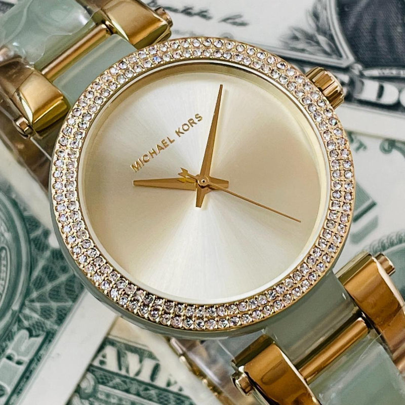Michael Kors Delray Rose Gold Dial Two Tone Steel Strap Watch for Women - MK4317 Buy Now By Michael Kors