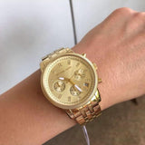 Michael Kors Ritz Chronograph Gold Dial Gold Steel Strap Watch for Women - MK5676 Buy Now By Michael Kors