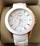Fossil Ceramic Multifunction White Dial White Steel Strap Watch for Women - CE1006 Buy Now By Fossil