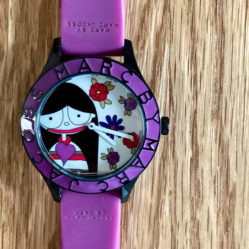 Marc Jacobs Marc White Dial Purple Silicone Strap Watch for Women - MBM5514 Buy Now By Marc Jacobs