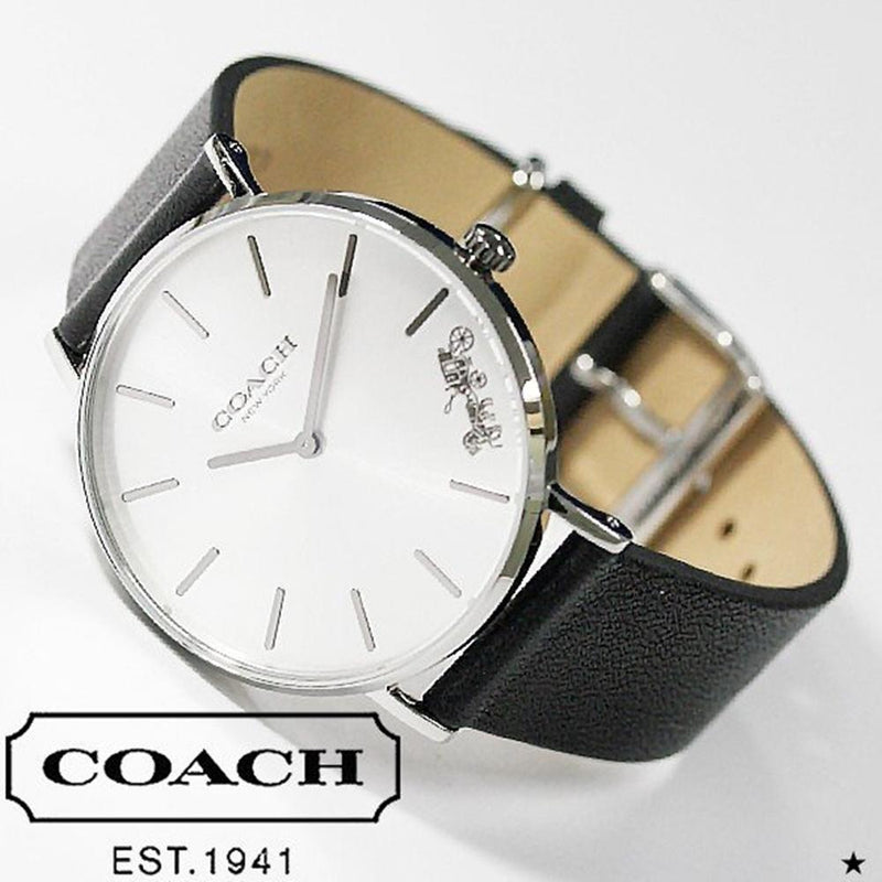 Coach Perry White Dial Black Leather Strap Watch for Women - 14503115 Buy Now By Coach