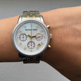 Michael Kors Ritz Chronograph White Dial Two Tone Steel Strap Watch for Women - MK5057 Buy Now By Michael Kors