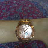 Marc Jacobs Peeker Chronograph Rose Gold Dial Rose Gold Steel Strap Watch for Women - MBM3394 Buy Now By Marc Jacobs