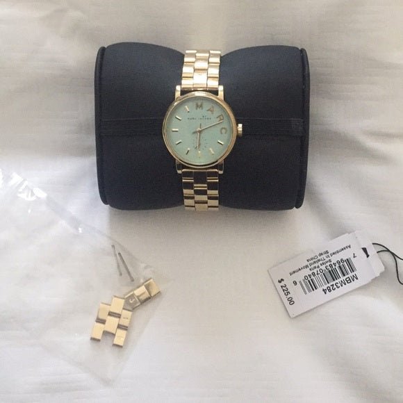 Marc Jacobs Baker Mint Green Dial Gold Steel Strap Watch for Women - MBM3284 Buy Now By Marc Jacobs
