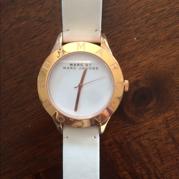 Marc Jacobs Blade White Dial White Leather Strap Watch for Women - MBM1201 Buy Now By Marc Jacobs