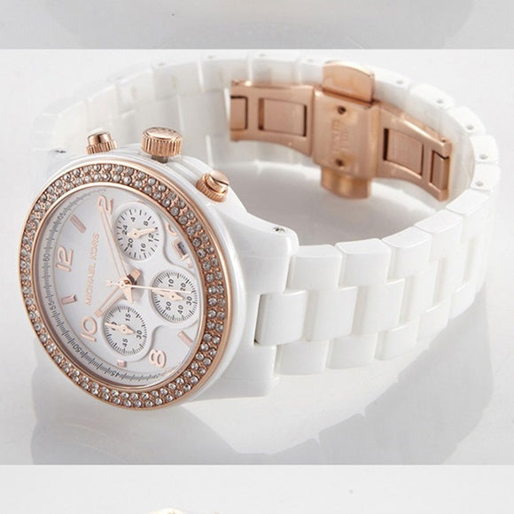 Michael Kors Ceramic White Dial White Steel Strap Watch for Women - MK5269 Buy Now By Michael Kors