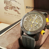 Burberry Sport Endurance Chronograph Grey Dial Grey Rubber Strap Watch for Men - BU7713 Buy Now By Burberry